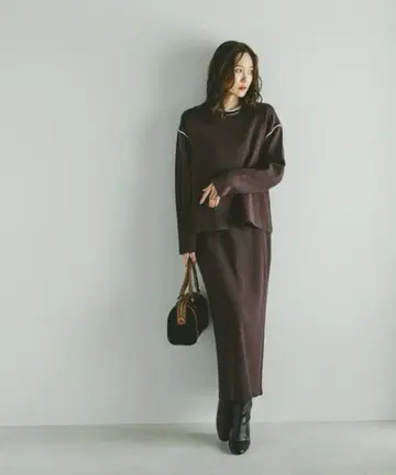 글로벌 워크 안티 필링 매끄러운 셋업 브라운 L 사이즈 이번 시즌