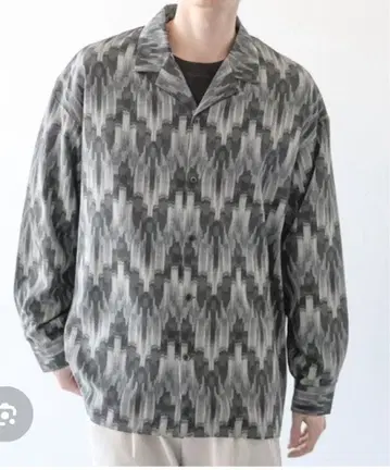 RAGEBLUE 릴랙스핏 긴팔 셔츠 그레이와 블랙 L 사이즈