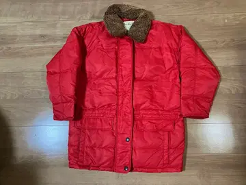 에디 바우어 다운 자켓 커버올 빨간색 M 옷깃 보아