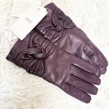 새상품 고급스러움 ARMANI 장갑 그로브 가죽 천연 가죽 보라색 퍼플