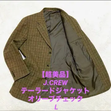 [컨디션 최상] J.CREW 제이크루 테일러드 자켓 올리브 체크 울 L