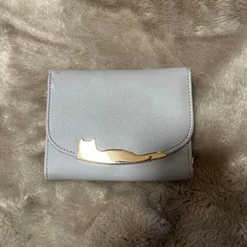 그레이 고양이 디자인 접이식 지갑