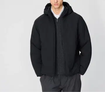 UNIQLO C 퍼프 테크 후드티 블랙 XL