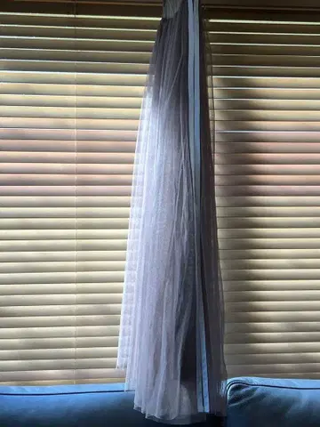 MyLanka 미란카 사이드라인 튤 롱 스커트 허리밴딩