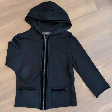 FOXEY 후드 부착 블랙 가디건 40 7부 소매