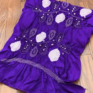 순수 실크 시보리 염색 헤코 오비 성인 팬지