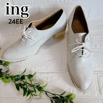 컨디션 최상 ing 잉그 실버 화이트 레이스업 신발 24EE