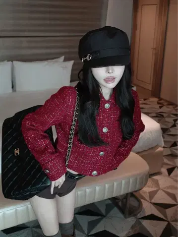 다리치 트위드 체크 숏 자켓 택 포함 새상품