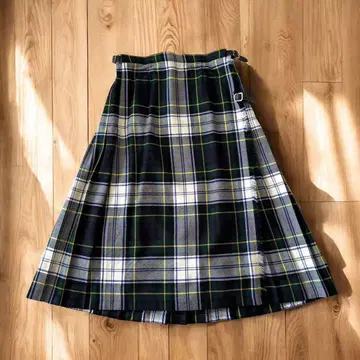하우스 오브 스코틀랜드 플리츠 스커트 랩 스커트 무릎 아래 길이