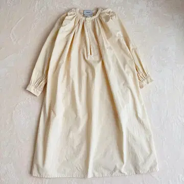 [ 새상품급 ] YAECA WRITE 개더 롱 원피스 코튼 내추럴
