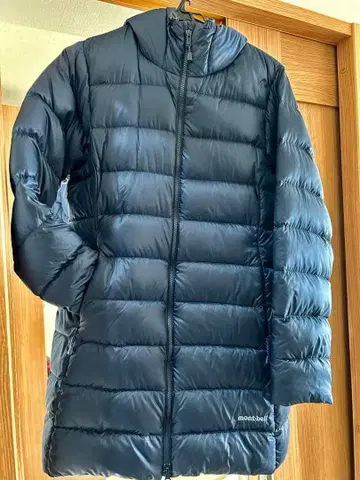 몽벨 EX800 네이비 다운 자켓 롱 기장