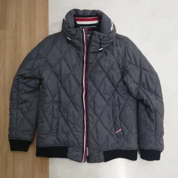 BEAMS HEART 볼륨 넥 퀼트 블루종 그레이 L 사이즈