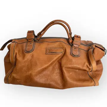 GOLD PFEIL 골드 파일 보스턴 백 브라운 가죽 대용량