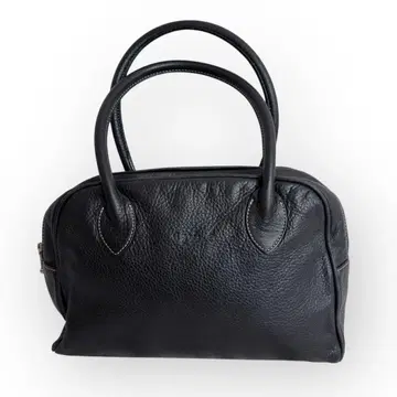 agnes b. 애니에스베 핸드백 가죽 블랙 심플 천연 가죽