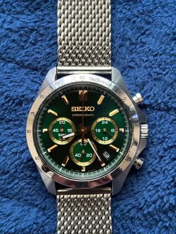 SEIKO 크로노그래프 그린 다이얼