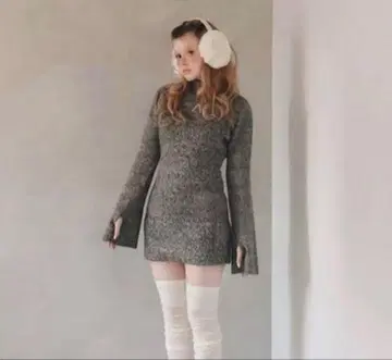 ANDMARY ava 니트 미니 드레스 블랙