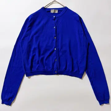 현행 존스메들리 메리노울 크루넥 가디건 영국제 파랑 L