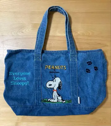 SNOOPY x ROOTOTE 데님 토트백 자수