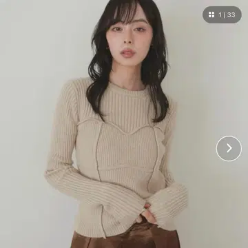 LIAN 뷔스티에 디자인 리브 니트탑