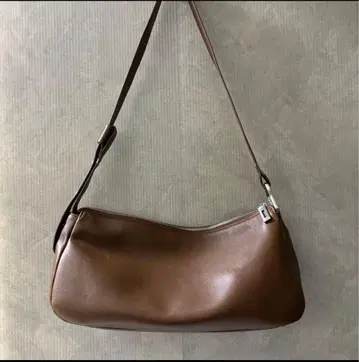 브라운 숄더백 조정 가능 스트랩 천연 가죽