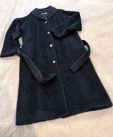 살바토레 페라가모 울 알파카 롱 코트 다크 그레이 38