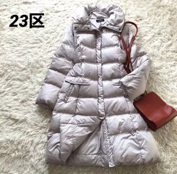 새상품급 23구 [ 40 ] 숄카라 롱 다운 코트 스탠드 카라 아이보리