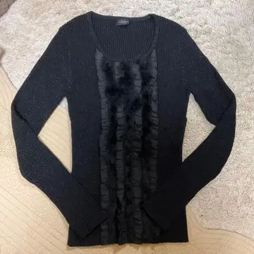 LOUNIE 블랙 프릴 니트 긴팔