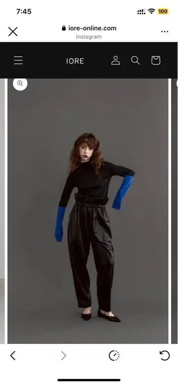 이오레 IORE 페탈 레더 팬츠 블랙 가죽