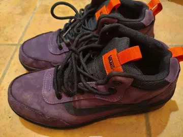 VANS 보라색 스웨이드 하이컷 신발 26cm