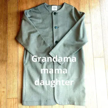 그랑마마도터 노카라 카키 가디건 코트 3버튼