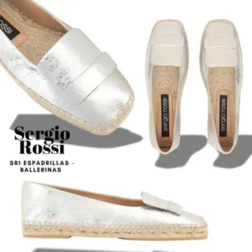 정가 10만 이상 sergio rossi 실버 에스파드리유 37.5