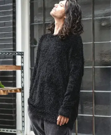 CAMBIO 오버 사이즈 블랙 모헤어 니트 스웨터