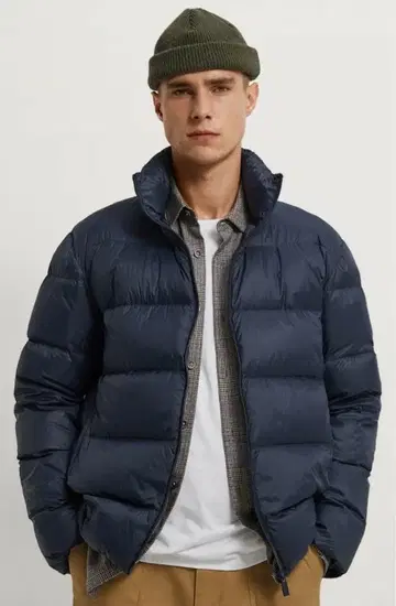 ZARA 라이트웨이트 다운 퍼프 자켓 네이비 블루 M