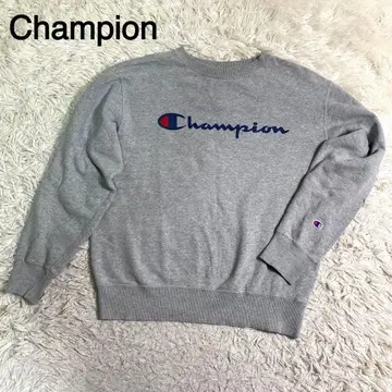Champion 그레이 컬러 로고 프린트 자수 트레이닝복