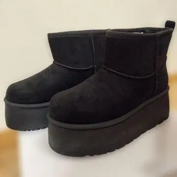 블랙 어그 부츠 통굽