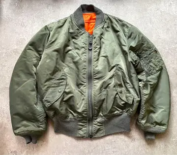 90s USA제 알파 ma-1 짧은 기장 플라이트 자켓