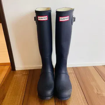 새상품급 HUNTER 롱 레인부츠 23cm UK4 네이비 장화