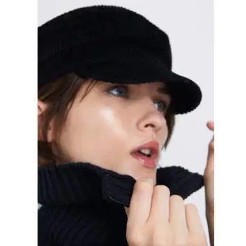 ZARA 코듀로이 마린캡 블랙 M 캐스킷 니트