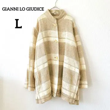 잔니로 주디 니트 자켓 베이지 긴팔 보더 마 혼방 261