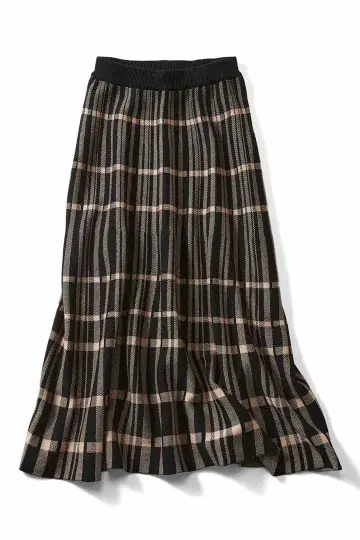 IEDIT 더블 자카드 니트 롱 스커트