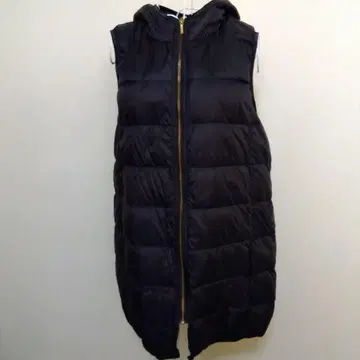 QVC 프로바돌 후드 부착 롱 기장 블랙 다운 베스트 L 사이즈