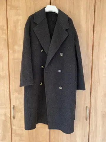 탄 블랙 롱 코트, 카멜 100%, 새상품