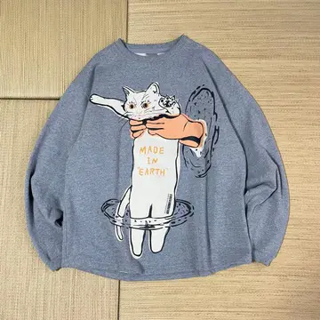 고 슬로우 캐러밴 made in earth 고양이 고양이 맨투맨 3