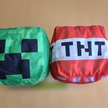 마인크래프트 큐브형 BIG 봉제 인형 크리퍼 TNT 택 없음