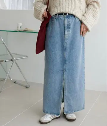 DISCOAT*US 코튼 데님 내로우 스커트 S