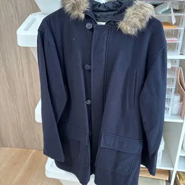 GLOBAL WORK 블랙 더플 코트 L