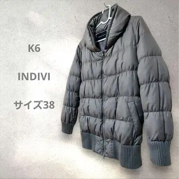INDIVI 인디비 다운 자켓 그레이 다운 70% 따뜻한 귀여운