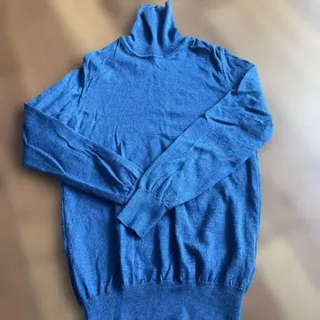 BARNEYS NEW YORK 터틀넥 니트 스웨터, 블루, 네이비