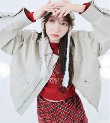 LILY BROWN 릴리 브라운 빈티지 인조 가죽 블루종