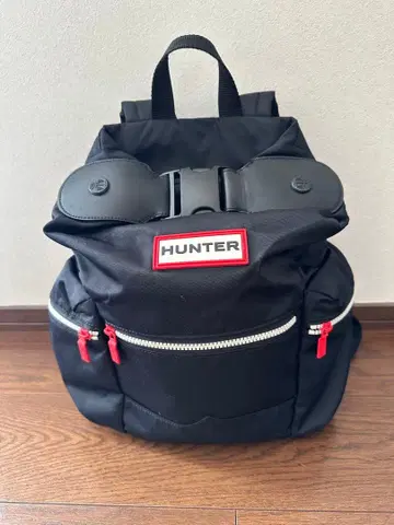 HUNTER 블랙 나일론 백팩